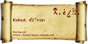Kohut Áron névjegykártya