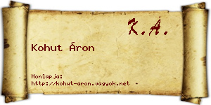 Kohut Áron névjegykártya